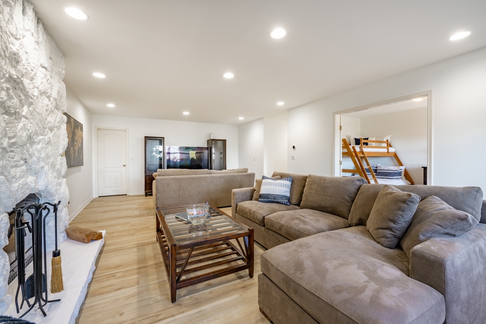 Clean finished basement interior highlighting professional basement remodeling services and quality craftsmanship